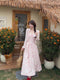 Ladies Spaghetti Straps Floral Print Long Dress